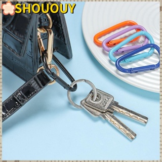 SHOUOUY ใหม่ คาราบิเนอร์ โลหะผสมอลูมิเนียม หลากสี สําหรับปีนเขา 5 ชิ้น