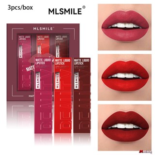 MLSMILE Matte Fog Liquid Lipstick Without Sticking Cup Velvet White Lip Gloss No Color Lip Glaze Set 18ml (monkingstore_th)