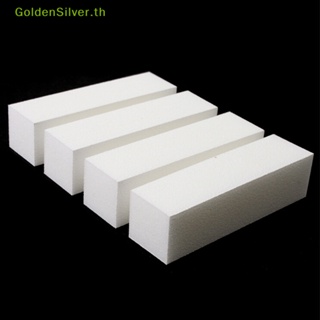 Goldensilver บล็อกตะไบขัดเล็บอะคริลิค สีเงิน สําหรับขัดเล็บมือ เล็บเท้า 10 ชิ้น