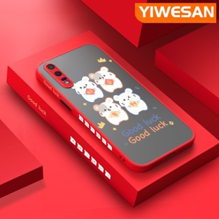 สําหรับ Huawei P20 P20 Pro เคส การ์ตูน โชคดี เมาส์ บาง ฝ้า ใส แข็ง ขอบสี่เหลี่ยม เคสกันกระแทก รูปแบบ ซิลิโคน เคสนิ่ม