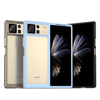 เคส PC ใส หรูหรา + เคสกรอบซิลิโคน สําหรับ Xiaomi Mix Fold 2 Sofe Border กันกระแทก ฝาครอบป้องกันเต็มรูปแบบ