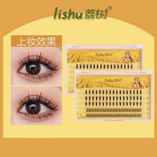 Lishu ขนตาปลอม แบบหนา คลัสเตอร์เดี่ยว ดูเป็นธรรมชาติ สําหรับแต่งหน้า 1 กล่อง