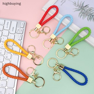 [highbuying] พวงกุญแจเชือกถัก หนัง PU หลากสีสัน สําหรับห้อยกระเป๋า DIY พร้อมส่ง