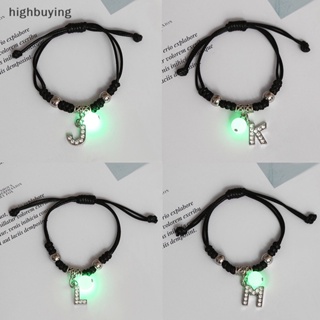 [highbuying] สร้อยข้อมือ เชือกโซ่เรืองแสงในที่มืด ลายตัวอักษร A-Z ปรับได้ เครื่องประดับแฟชั่น สําหรับผู้หญิง ผู้ชาย คู่รัก มิตรภาพ ของขวัญใหม่ พร้อมส่ง