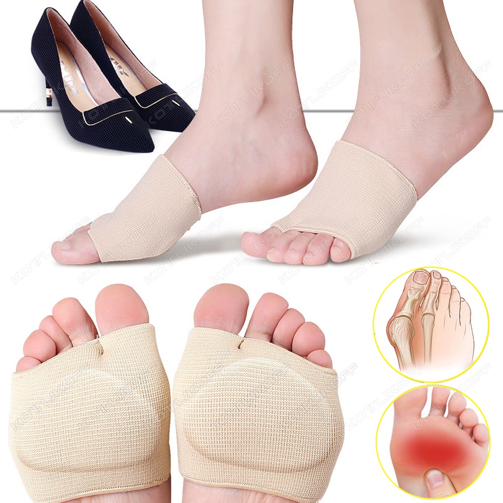 ซิลิโคนเจลครึ่ง Insoles สําหรับ Metatarsal Forefoot บรรเทาอาการปวดรองเท้า Pads Ball of Foot Cushions สําหรับ Hallux Valgus Corrector ถุงเท้า
