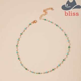 BLISS สร้อยคอโชคเกอร์ ประดับลูกปัด ทรงเรขาคณิต สามารถปรับได้ สําหรับผู้หญิง