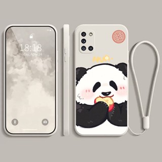 เคส samsung A31 ป้องกันกล้อง lucky happy panda นิ่ม ป้องกันการลื่นไถล เคสโทรศัพท์