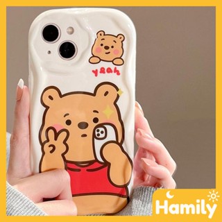 iPhone 11 Case Soft TPU Curved Wave Case Glossy White Cartoon Cute Bear Camera Protection Shockproof Compatible with iPhone 14 13 12 11 pro max 7 8 plus x xs xr