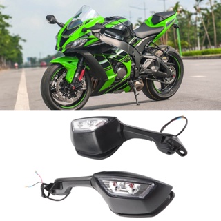 FS Moto กระจกมองหลังรถจักรยานยนต์พร้อมไฟเลี้ยวแบบ LED สำหรับ NINJA ZX10R 2011-2015