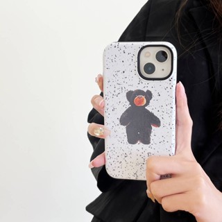 เคสโทรศัพท์มือถือ เนื้อแมตต์ กันฝุ่น กันกระแทก ลายการ์ตูนหมี สําหรับ Iphone 14 13 Pro Max Sweet IP 12 11 Pro Max