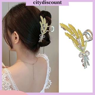 &lt;citydiscount&gt;  กิ๊บติดผม รูปหูข้าวสาลี ประดับโบว์ และพลอยเทียม หรูหรา เครื่องประดับ สําหรับผู้หญิง