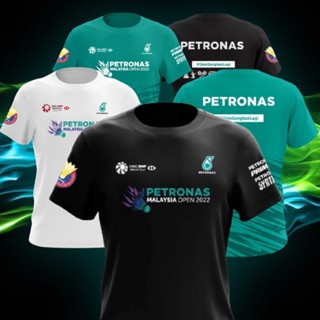 เสื้อกีฬาแบดมินตัน PETRONAS Dropshot มีสีดํา สีขาว สีเขียว