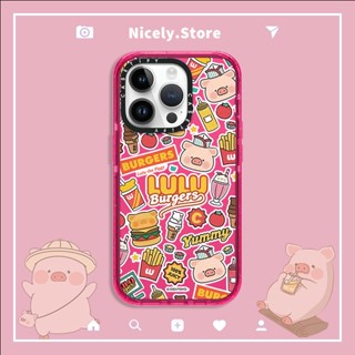  เคสโทรศัพท์มือถืออะคริลิค กันกระแทก ลายการ์ตูน LuLu The Piggy Hamburger สําหรับ iPhone 14 Plus 13 12 Pro Max 11