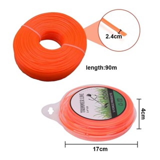 90M x 2.4MM Brushcutter Cord Wire Round Orange Trimmer Nylon Strimmer Line Parts