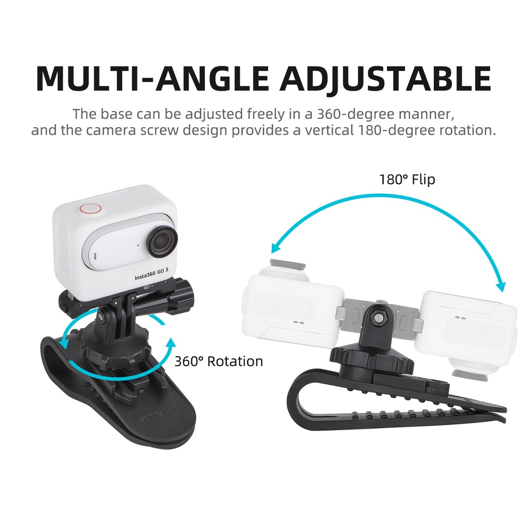 Sunnylife สําหรับใช้ได้กับ DJI OSMO Action 5 PRO/Action 4/GOPRO 13/INSTA360 GO 3/INSTA360 X5 X4 รถ Sun visor bracket กล้อง Action คลิปรถ