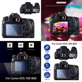 ฟิล์มกันรอยหน้าจอ LCD HD พร้อมผ้า สําหรับกล้อง Canon EOS 70D 80D ☆Bjfranchiseamo