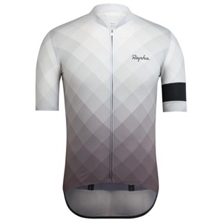 เสื้อกีฬาแขนสั้น ลายทีม MTB Rapha Classic Block Flyweight Pink สีขาว สําหรับผู้ชาย