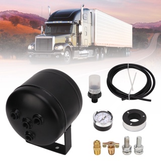 Newyork251 Air Tank Kit 3 พอร์ต 150 PSI 0.5GAL เหล็กเชื่อม Universal สำหรับรถบรรทุกรถรถไฟ Yacht Horn System