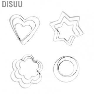 Disuu Stainless Steel Mold  12Pcs DIY Cake Non-stick Coating for Biscuits Making Fondant