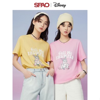 เสื้อยืด พิมพ์ลายกระต่าย Spao Bambi แฟชั่นฤดูร้อน สําหรับผู้หญิง SPRLD24D18