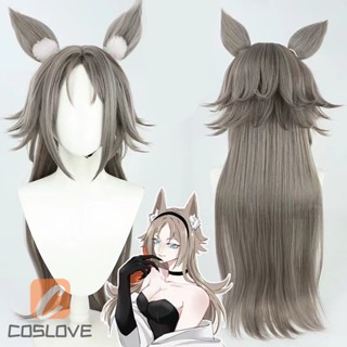 Vtuber วิกผมสังเคราะห์ ทนความร้อน ยาว 80 ซม. สีเทา สําหรับผู้หญิง