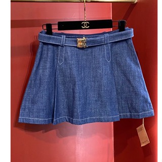 ♥ เช็คสินค้าก่อนสั่ง MIU MIU DENIM SHORT SKIRT กระโปรงยีนส์ ทรงสวย + เช็มขัด น่ารักมาก มิวมิว