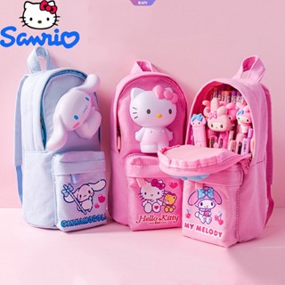 กระเป๋าดินสอ ผ้าแคนวาส ลายการ์ตูน Sanrio Cinnamoroll Hello Kitty อเนกประสงค์ เหมาะกับของขวัญ แบบสร้างสรรค์ สําหรับเด็กนักเรียน [RAIN]