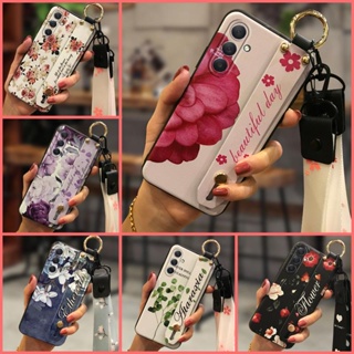 cartoon Durable Phone Case For Samsung Galaxy M54 5G/SM-M546B Kickstand Shockproof Back Cover Flower Wrist Strap Lanyard