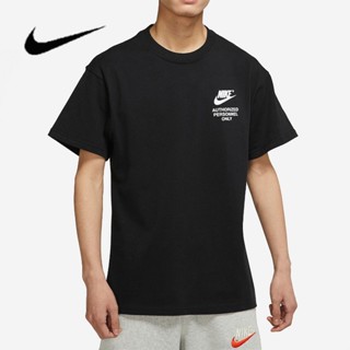 Nike เสื้อยืดแขนสั้นลําลอง ผ้าถัก พิมพ์ลาย ระบายอากาศ ใส่สบาย แฟชั่นสําหรับผู้ชาย ของแท้ 100%