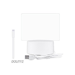 [Dolity2] บอร์ดอะคริลิคใส พร้อมไฟ LED สําหรับเขียนข้อความ บาร์ โรงเรียน