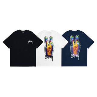 Stussy-ĕ เสื้อยืดแขนสั้น พิมพ์ลายท่าทาง คลาสสิก แฟชั่นใหม่ล่าสุด สําหรับผู้ชาย และผู้หญิง Fguiw