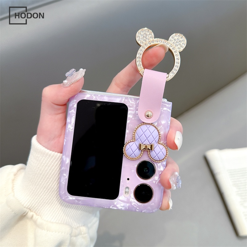 เคสโทรศัพท์มือถือ PC แบบแข็ง ฝาพับ พร้อมแหวนขาตั้ง หรูหรา สําหรับ OPPO Find N2 Flip N3flip 5G findn2flip