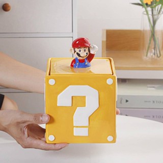 กล่องเก็บของเซรามิค ขนาดใหญ่ จุของได้เยอะ ลาย Mario Super Mario สําหรับตกแต่งบ้าน