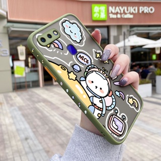 เคสโทรศัพท์มือถือแบบแข็ง ใส กันกระแทก ลายการ์ตูนอวกาศ มีลายด้านข้าง สําหรับ OPPO R15 R15 Pro R17