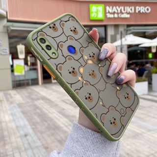 สําหรับ Xiaomi Redmi Note 7 Note 7 Pro Note 7s note7 เคสการ์ตูนหมีน่ารัก รูปแบบ ด้านบาง ขอบสี่เหลี่ยม ดีไซน์ใหม่ กันกระแทก ฝ้า ใส เคสโทรศัพท์แข็ง