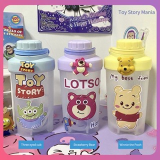 Creative 500ml Disney Water Cup Lotso Toy Story ถ้วยพลาสติกความจุขนาดใหญ่สำหรับขวดน้ำนักเรียนฤดูร้อนเด็กกาต้มน้ำ Shake Cup สำหรับของขวัญเด็ก [COD]