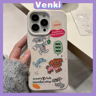 Venki - เข้ากันได้สำหรับ เคส iphone 11 เคสไอโฟน เคสไอโฟน11เป็นมิตรกับสิ่งแวดล้อม Degradable Case Smooth Protective Wheat Case Cute Sticker Puppy Compatible with iPhone 14 Pro max 13 Pro max 12 Pro Max 11 xr xs 7 8Plus