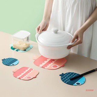 Zzz แผ่นฉนวนกันความร้อน PVC ลายการ์ตูน กันลื่น สําหรับรองแก้ว ใช้ในครัวเรือน