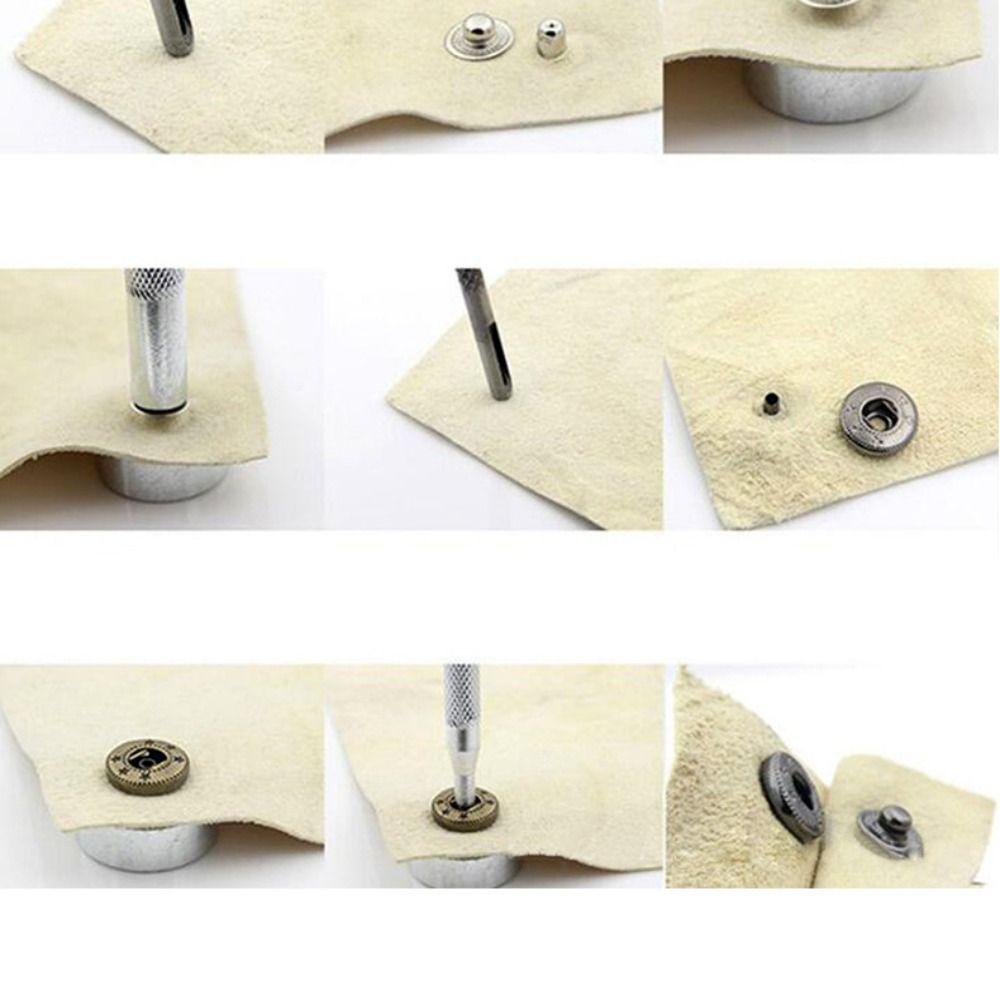Dealshop ชุดเครื่องมือหมุดย้ํา เหล็กคาร์บอน ขนาดกลาง สีเงิน แบบพกพา DIY สําหรับงานหนัง งานฝีมือ 11 ชิ้น
