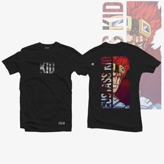 [S-5XL]Unisex เสื้อยืดอนิเมะ - One Piece - Eustass ดีไซน์ผ้าฝ้ายแบบ เสื้อยืดผู้ชาย สีขาว