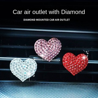 2023 Car Accessories Car Aromatherapy Vent Diamond-Embedded Personality Shining Heart-Shaped Accessories Popular Latest nqAm