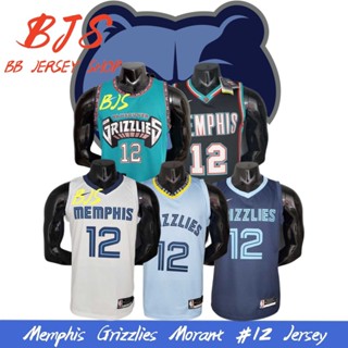 【BJS �� เลขที่ เสื้อกีฬาบาสเก็ตบอล Memphis Grizzlies Jersey 12Morant