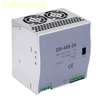 Superparis AC to DC Power Supply 480W Single Output DIN Rail Mount Switching 100‑120VAC 200‑240VAC