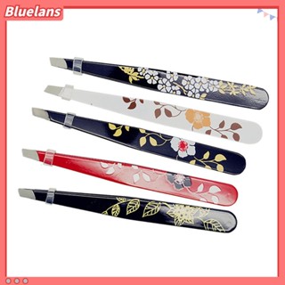 Bluelans แหนบสเตนเลส กําจัดขนคิ้ว ลายดอกไม้ เครื่องมือแต่งหน้า