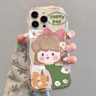 เคสโทรศัพท์มือถือนิ่ม แบบใส กันตก ลายช่อดอกไม้เด็กผู้หญิง สําหรับ IPhone Apple 11 12 Pro Max X XR XS Max SE 7 Plus 8 Plus 13 Pro Max 14 Pro Max