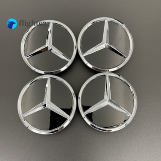 Flightcar สติกเกอร์ฝาครอบดุมล้อรถยนต์ 75 มม. 75 มม. 3D สําหรับ MercedessBenz W211 W203 W204 W124 W210 W220 W201 4 ชิ้น