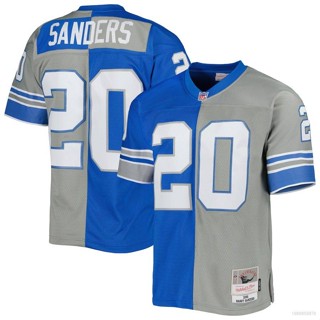 ใหม่ NFL Detroit Lion Jersey Barry Sanders เสื้อยืดลําลอง แขนสั้น คอกลม พิมพ์ลาย NFL สไตล์เรโทร พลัสไซซ์