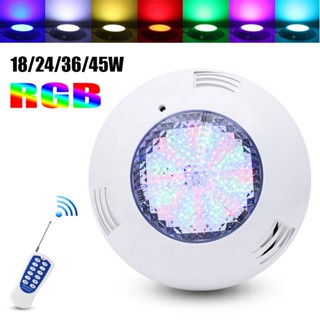 Rgb ใหม่ ไฟสระว่ายน้ําใต้น้ํา LED 18 24 36 45 45W AC12V IP68 กันน้ํา พร้อมรีโมตคอนโทรล