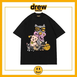 เสื้อยืด ผ้าฝ้ายแท้ ทรงหลวม ลาย Drew House Street Wear สําหรับผู้ชาย และผู้หญิง