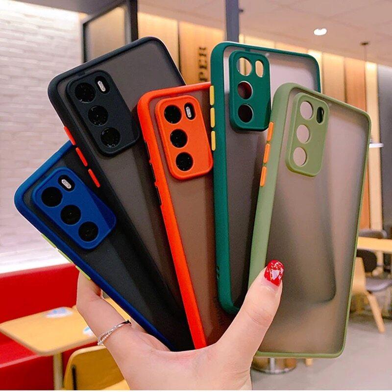 เคส OPPO Reno4 Reno6 6Z A95 A74 A54 A94 A16 Reno5 A52020 F11Pro A5S A53 A93 เคสออปโป้ ขอบสีผิวด้าน เ